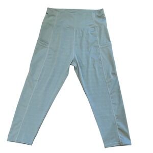 Lululemon Crop 17" Pocket‎ Leggings Yoga Activewear High Waist Blue Gray